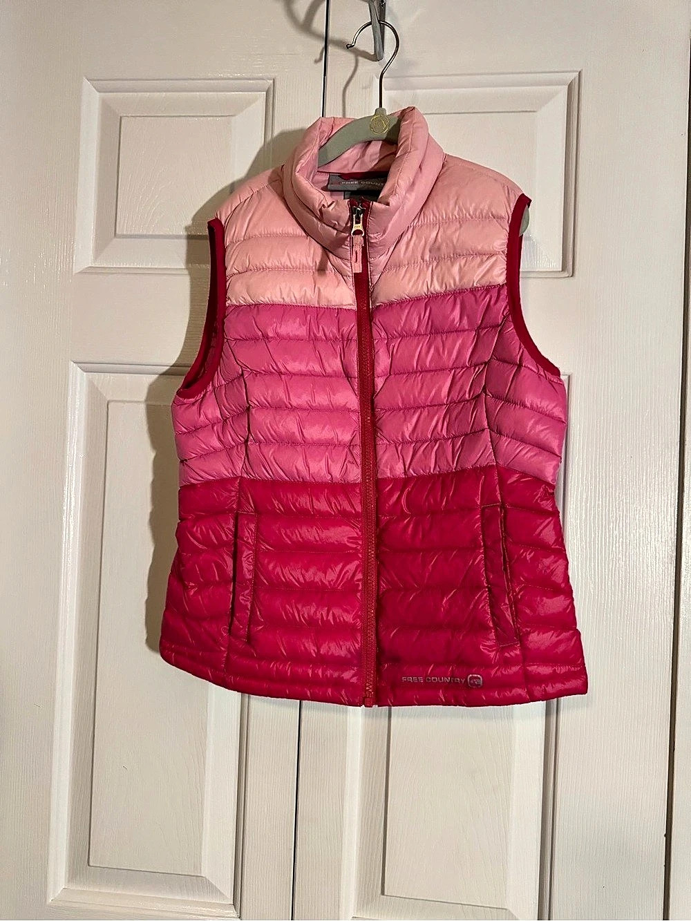 Free Country Girls Pink Ombre Quilted Puffer Vest Medium 10/12